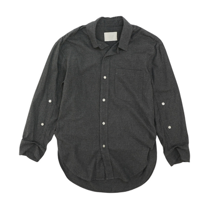 Gray Solid Flannel Button Down