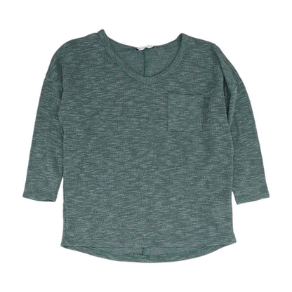 Green V Neck Knit Top