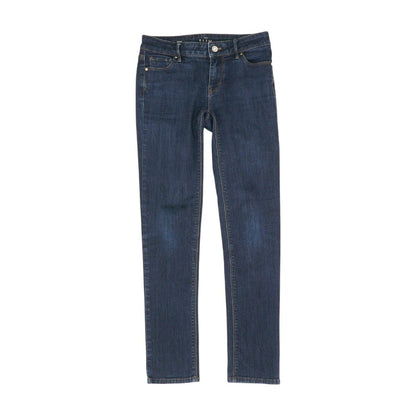 Blue Solid Low Rise Slim Leg Jeans