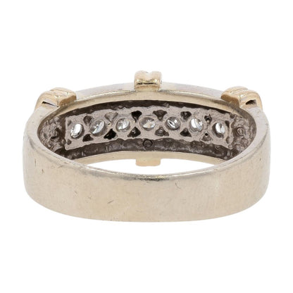 1/3 Ct 14K Two Tone Gold Channel Set Round Diamond Band