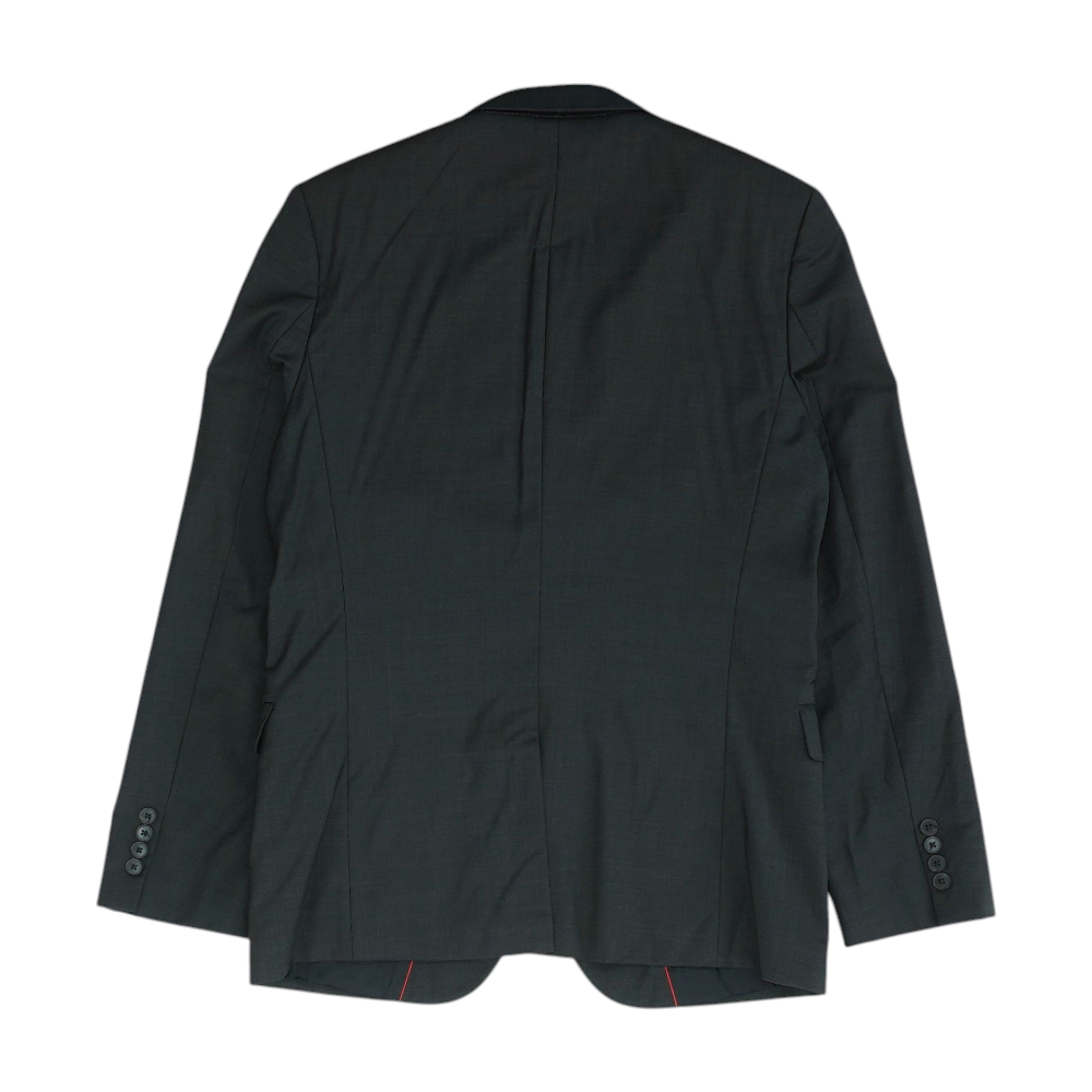 Gray Solid Suit Jacket