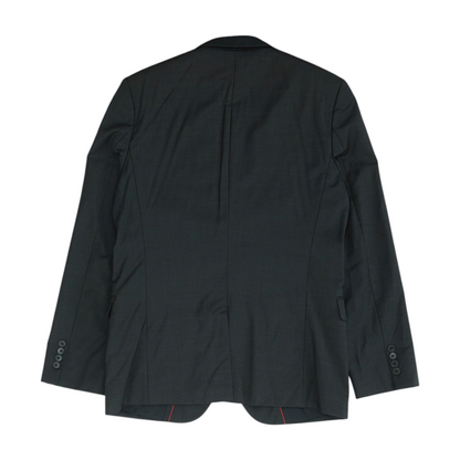 Gray Solid Suit Jacket