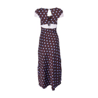 Brown Polka Dot Midi Dress