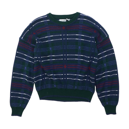 Navy Plaid Pullover Sweater
