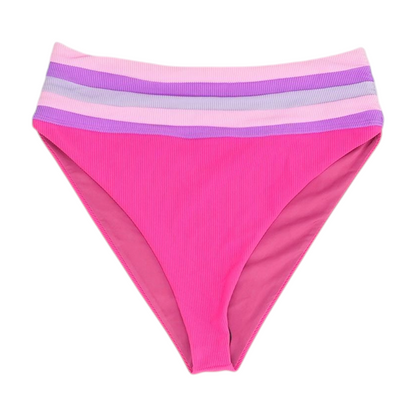 Pink Color Block Swim Bottom