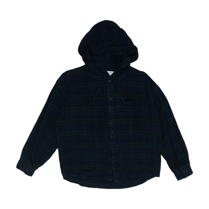 Navy Plaid Flannel Button Down
