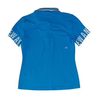 Blue Polo Knit Top