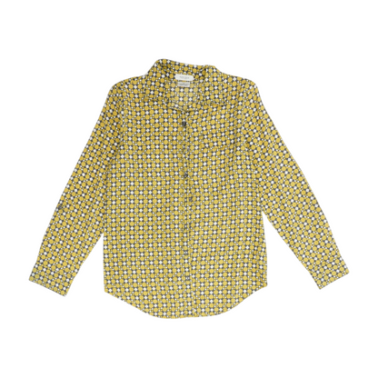 Yellow Geometric Button Down