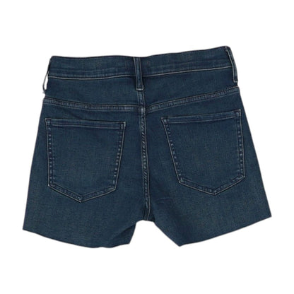 Blue Solid Denim Shorts