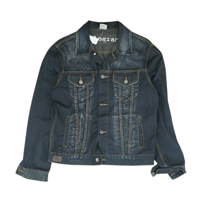 Blue Solid Denim Jacket