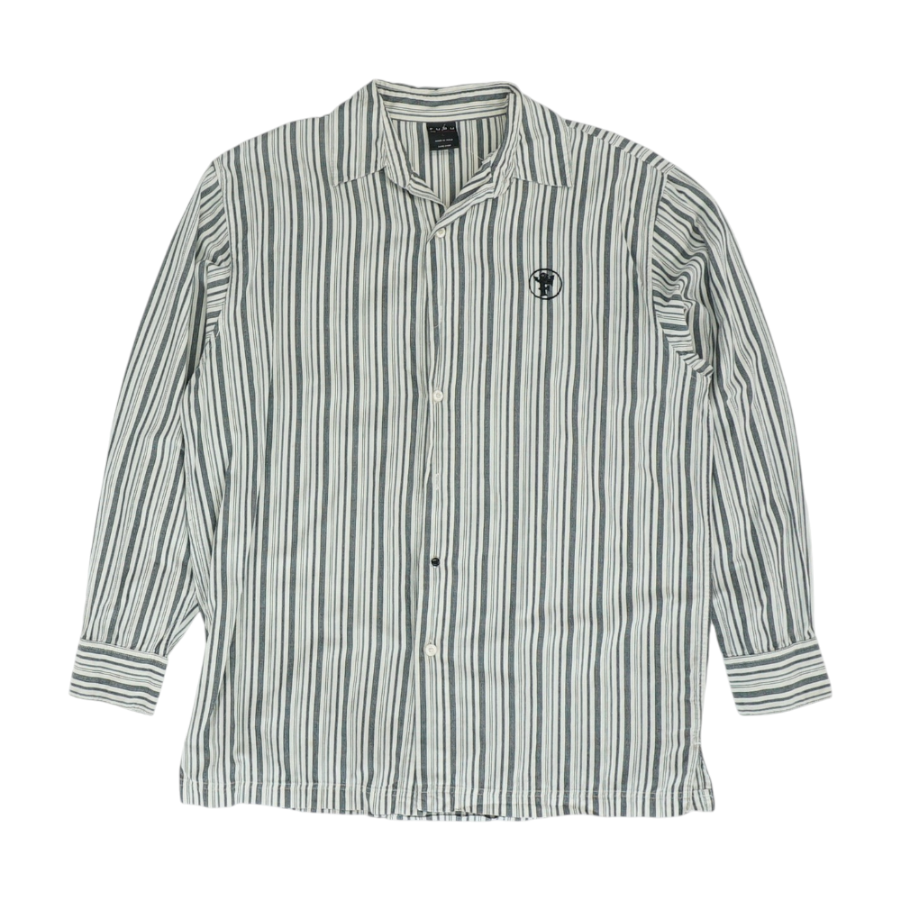 Gray Striped Long Sleeve Button Down
