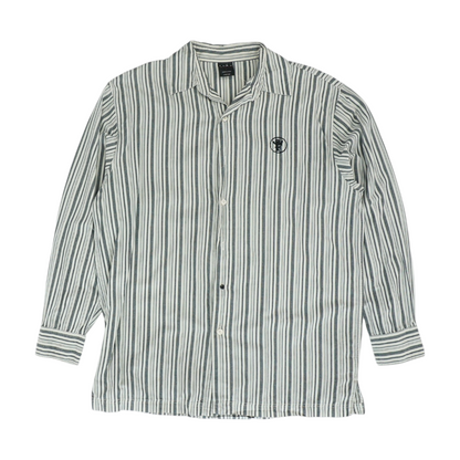 Gray Striped Long Sleeve Button Down