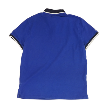 Blue Solid Short Sleeve Polo