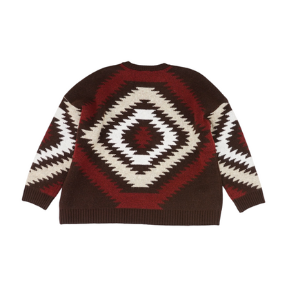 Burgundy Graphic Pullover Sweater