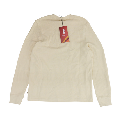 Cream Solid Henley T-Shirt