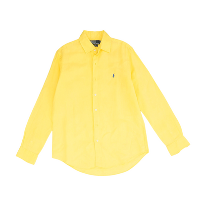 Yellow Solid Long Sleeve Button Down