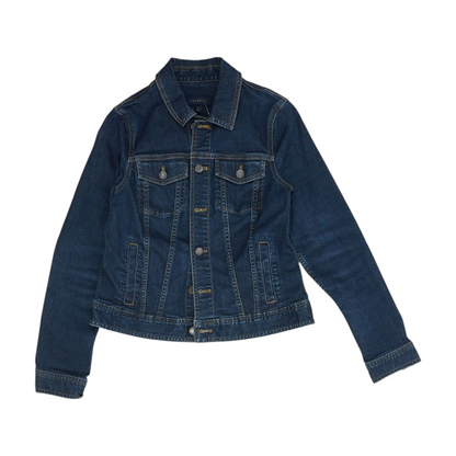 Blue Solid Denim Jacket