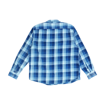 Blue Plaid Long Sleeve Button Down