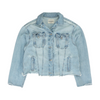 Vintage Charm Blue Solid Denim Jacket – Image 1