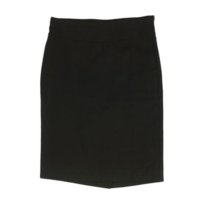 Black Solid Midi Skirt