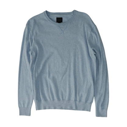 Blue Solid Pullover Sweater