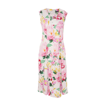 Karl Lagerfeld Paris Pink Floral Midi Dress – Image 1