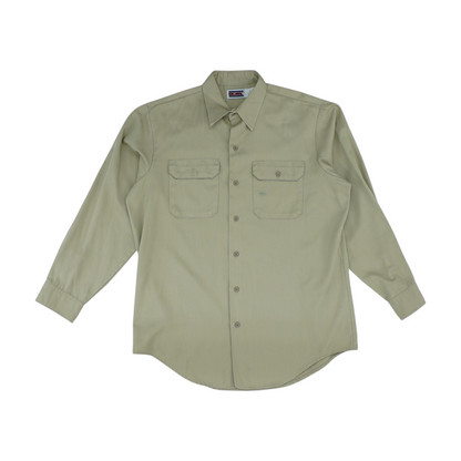Khaki Solid Long Sleeve Button Down