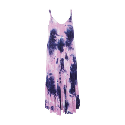 Navy Plus Size Tie-Dye Midi Dress