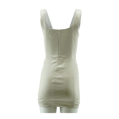 Gray Solid Mini Dress