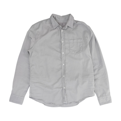 Gray Solid Long Sleeve Button Down