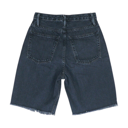 Navy Solid Denim Shorts