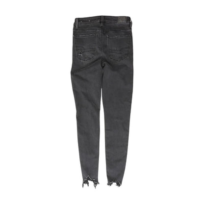 Black Solid High Rise Skinny Leg Jeans