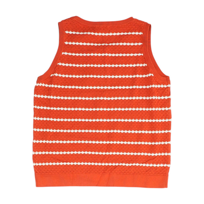 Orange Striped Pullover Sweater