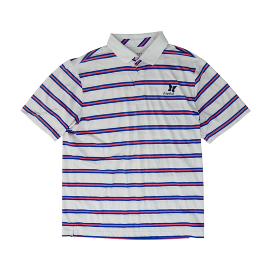 White Striped Short Sleeve Polo