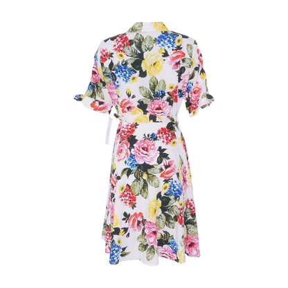 White Floral Midi Dress