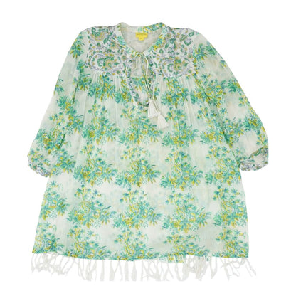 Green Floral 3/4 Sleeve Blouse