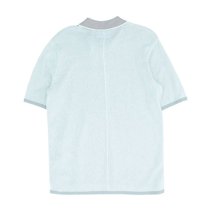 Beige Solid Short Sleeve Polo