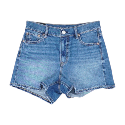 Blue Solid Denim Shorts