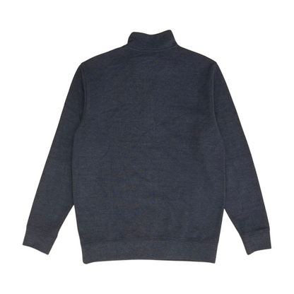 Blue Solid 1/4 Zip Pullover