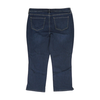 Blue Solid Denim Capris