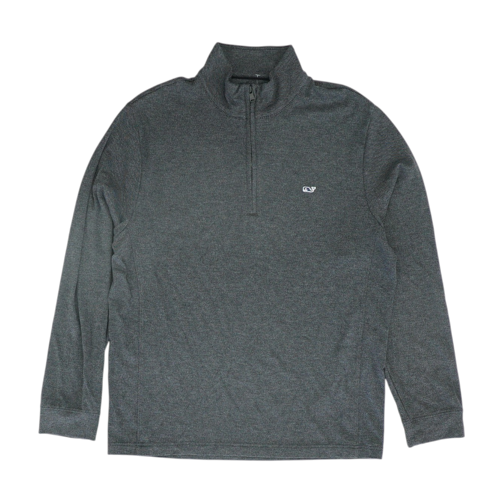 Charcoal Striped 1/4 Zip Pullover