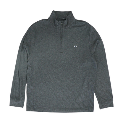 Charcoal Striped 1/4 Zip Pullover