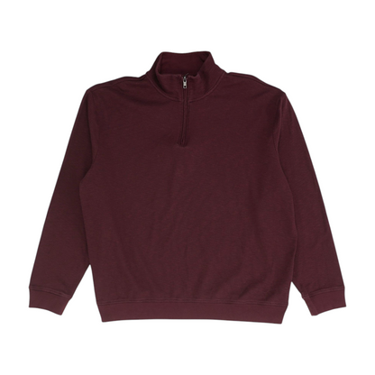 John Bartlett Maroon Solid 1/4 Zip Pullover – Image 1