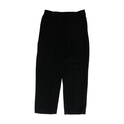 Vintage Black Solid Textured Dress Pants