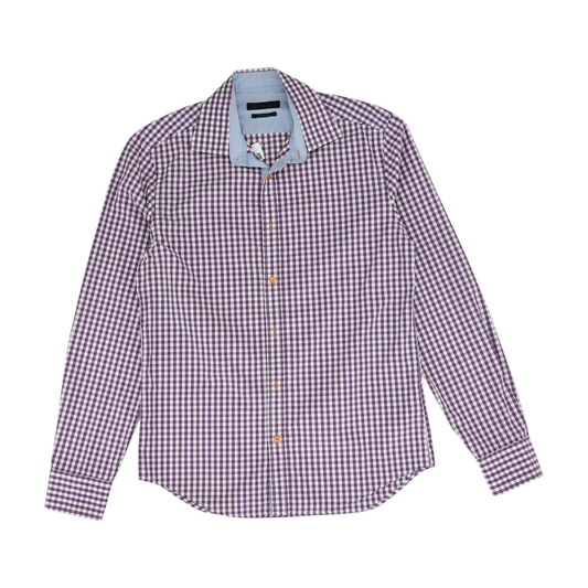 Purple Check Long Sleeve Button Down