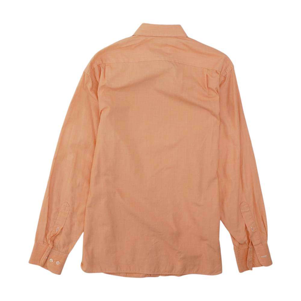 Peach Solid Long Sleeve Button Down