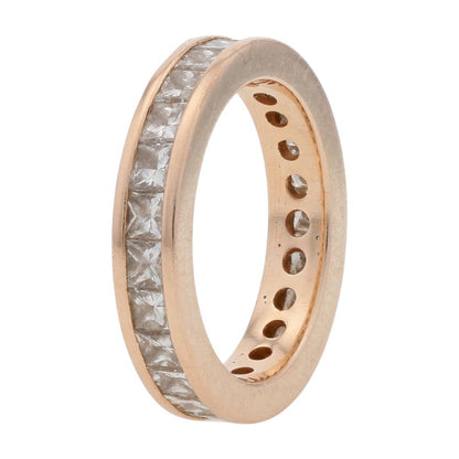2 1/3 Ct 14K Gold Channel Set Square Diamond Eternity Band