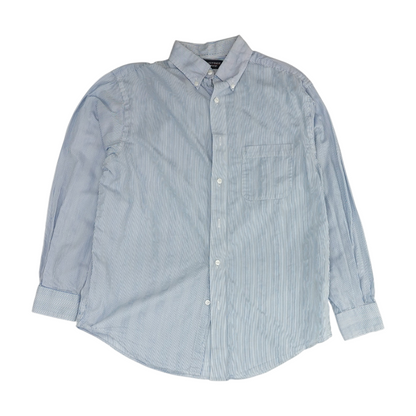 White Striped Long Sleeve Button Down