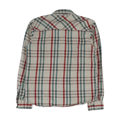 Beige Plaid Flannel Button Down