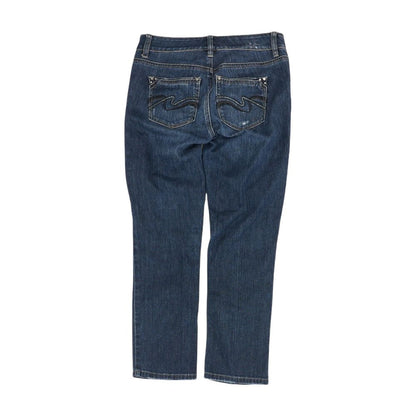 Blue Solid Slim Leg Jeans
